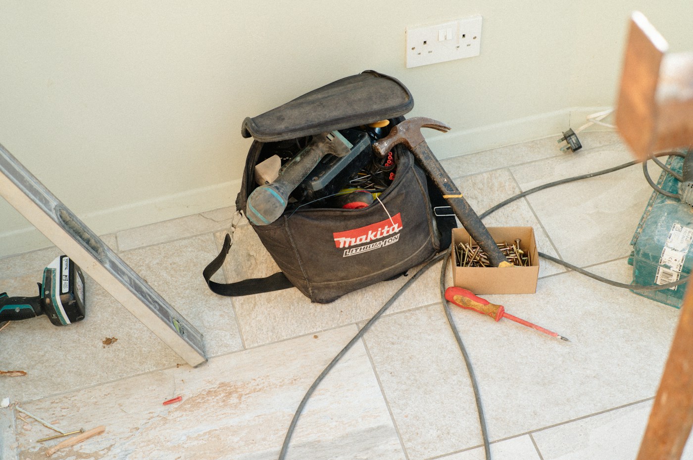 Tools ready for emergency plumbing work