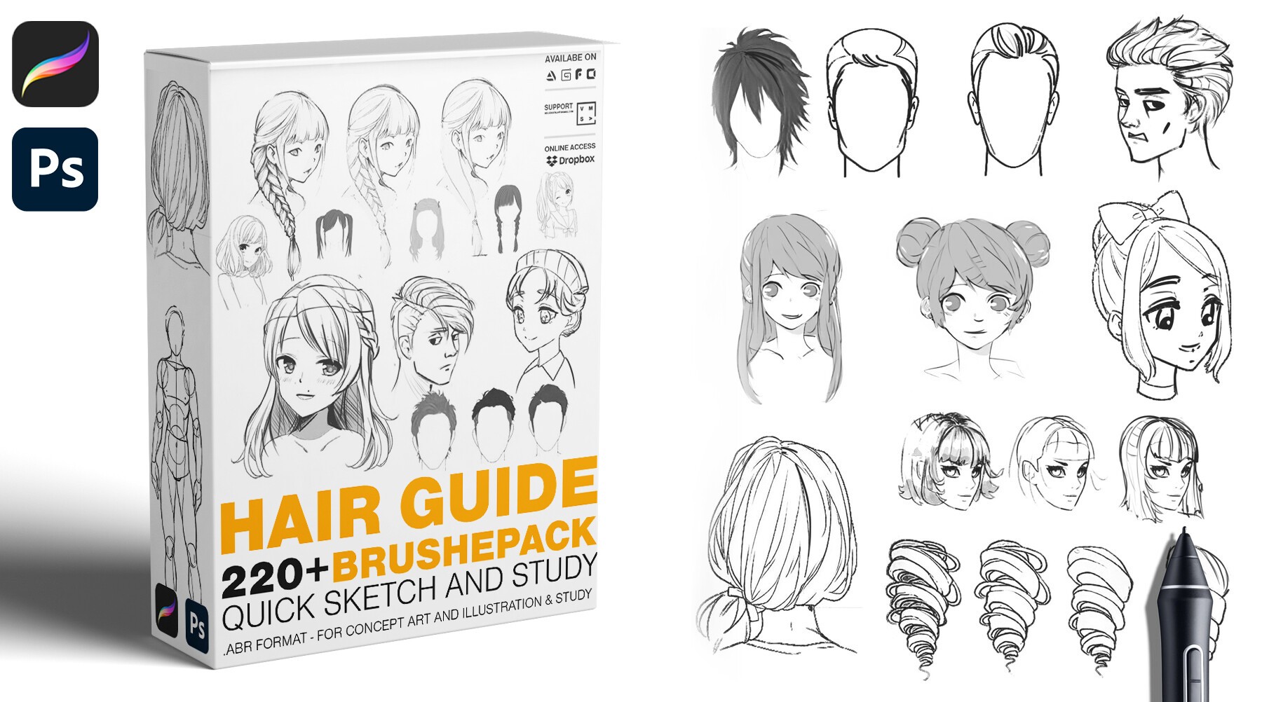 220+HAIR GUIDE BRUSHES 