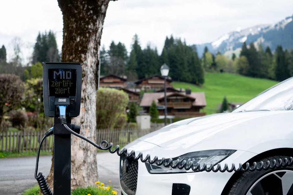 Comunidade rural com carros elétricos