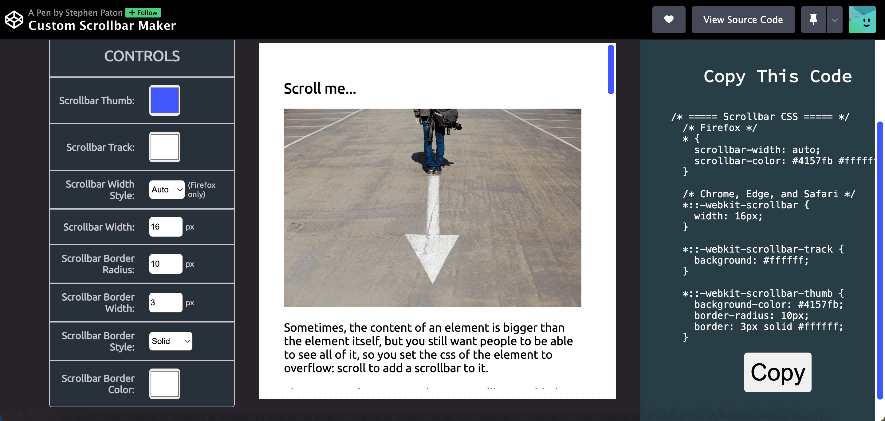 bubble custom scrollbar