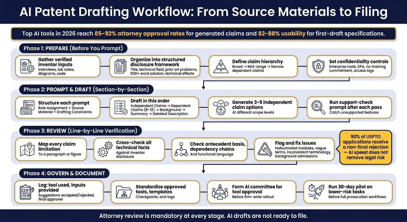AI Patent Drafting Workflow: From Source Materials to Filing