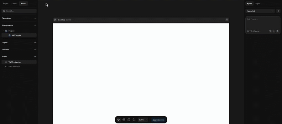 Dragging the component in a second time, setting Role to Price, and typing an amount