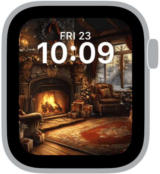 an apple watch face from the by the fireside collection