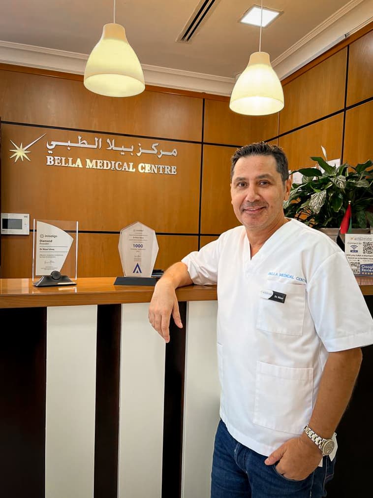 Dr. Nizar Ishaq, awarded as an Invisalign® Diamond Apex Provider, certifying his exceptional orthodontic expertise.
