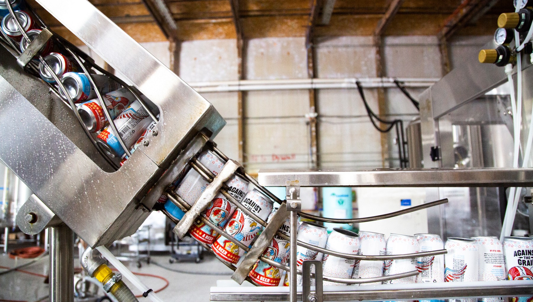 Image of the Against the Grain A Beer canning line