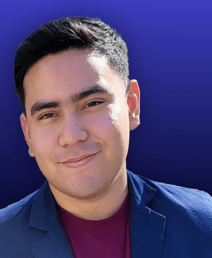 Portrait of portfolio creator – back view