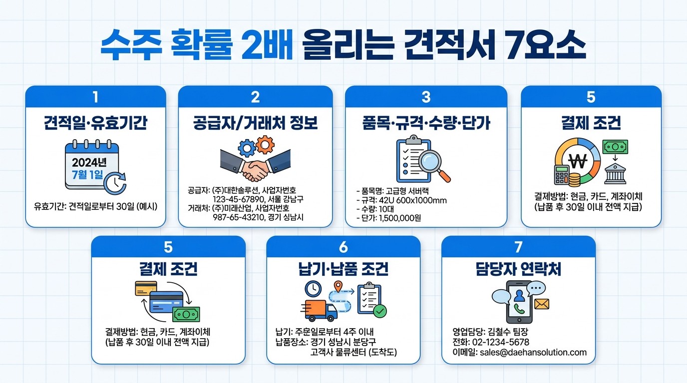 수주 확률 2배 올리는 견적서 7요소