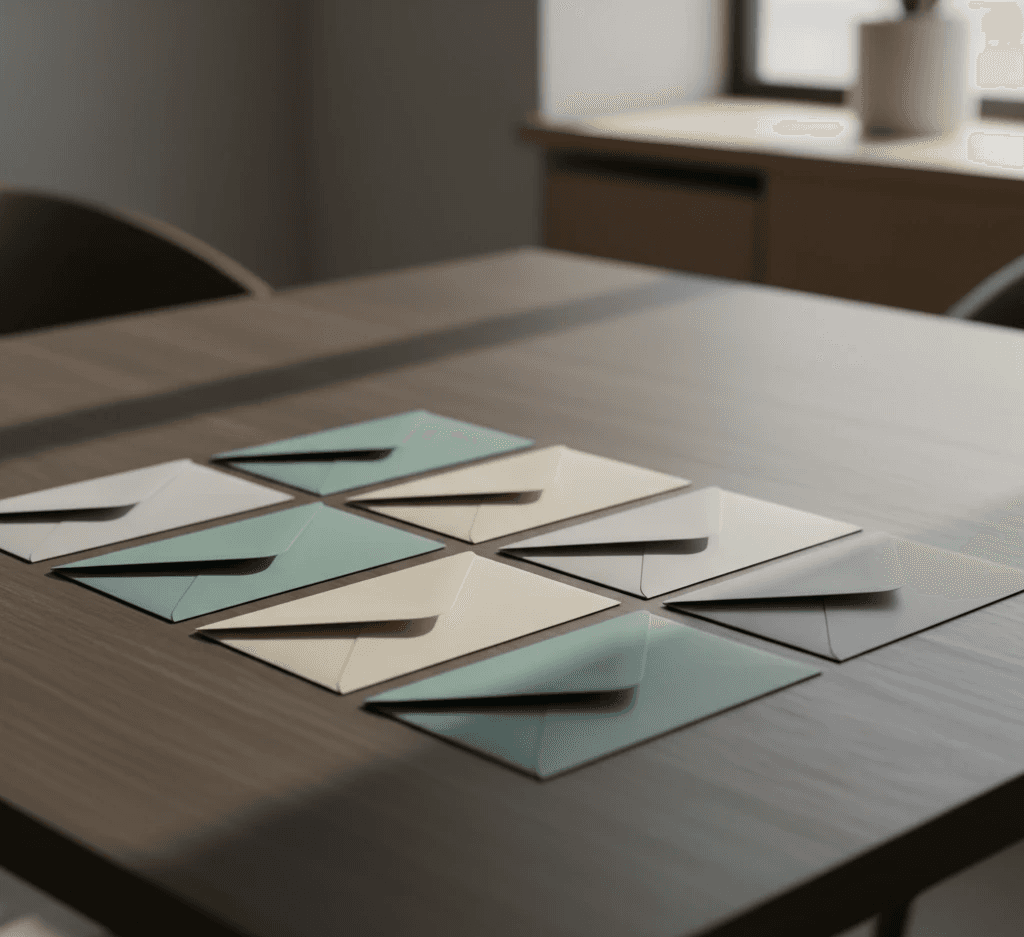 Envelopes on a table