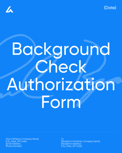 Background Check Authorization Form