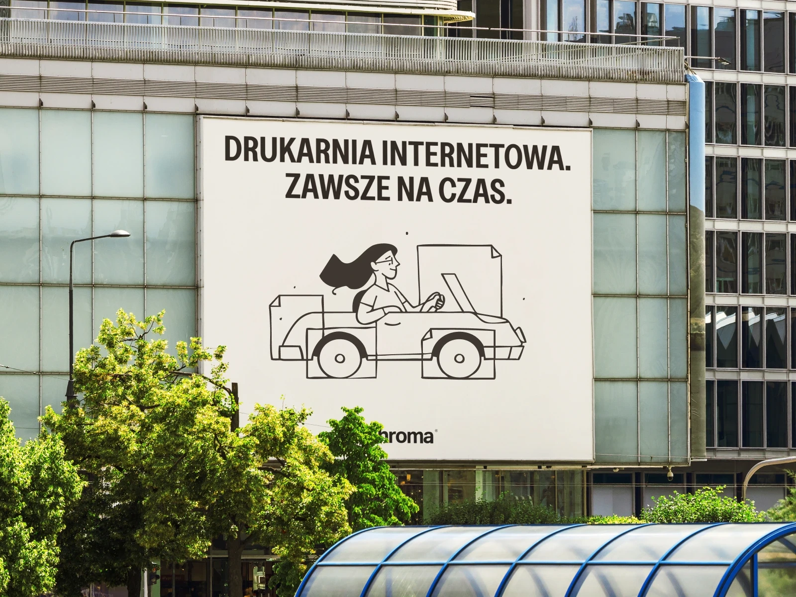 Chroma billboard on a building facade