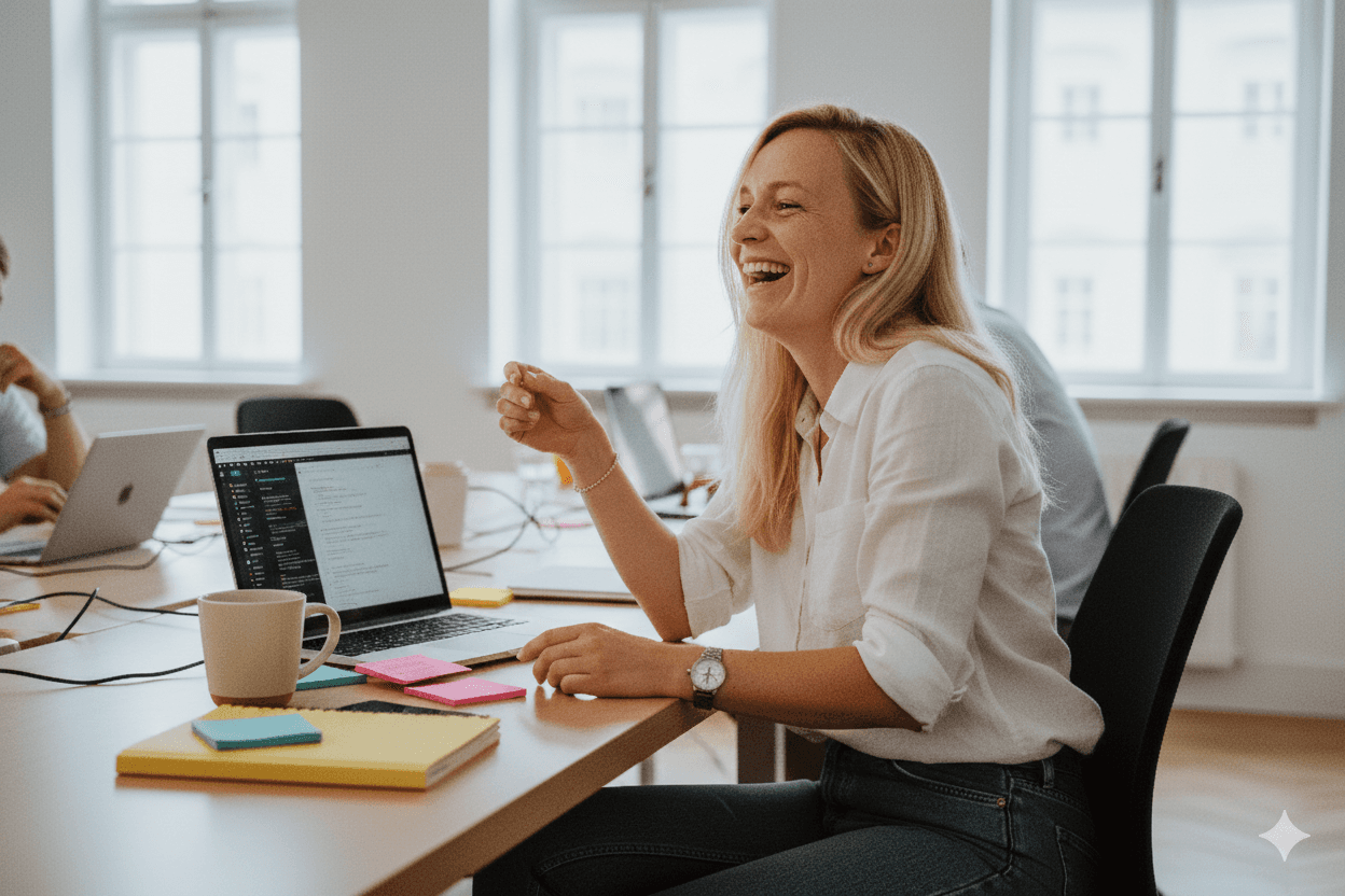 4-phase AI implementation framework: Experiments, Integration, Trust & Training, Scaling - showing progression from AI pilots to embedded operations systems