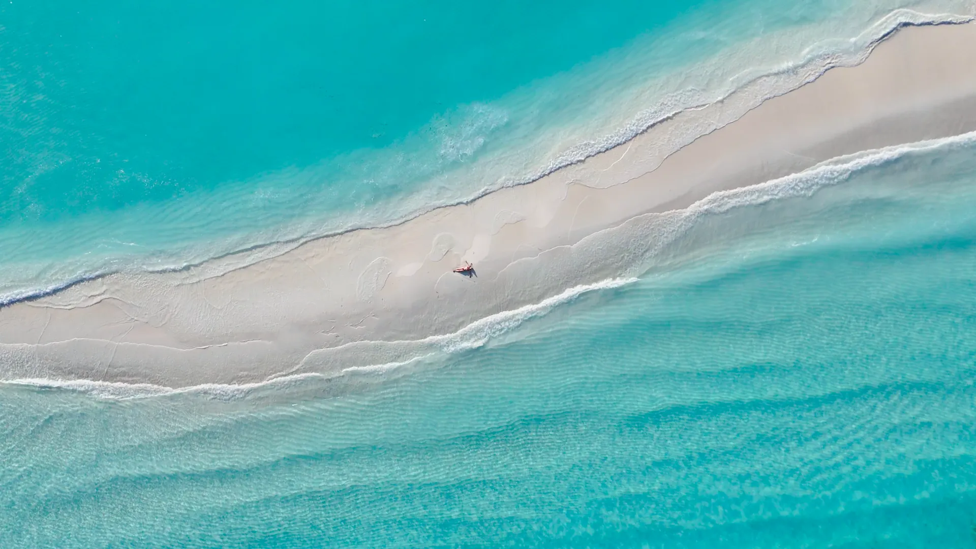 woman on sandbank