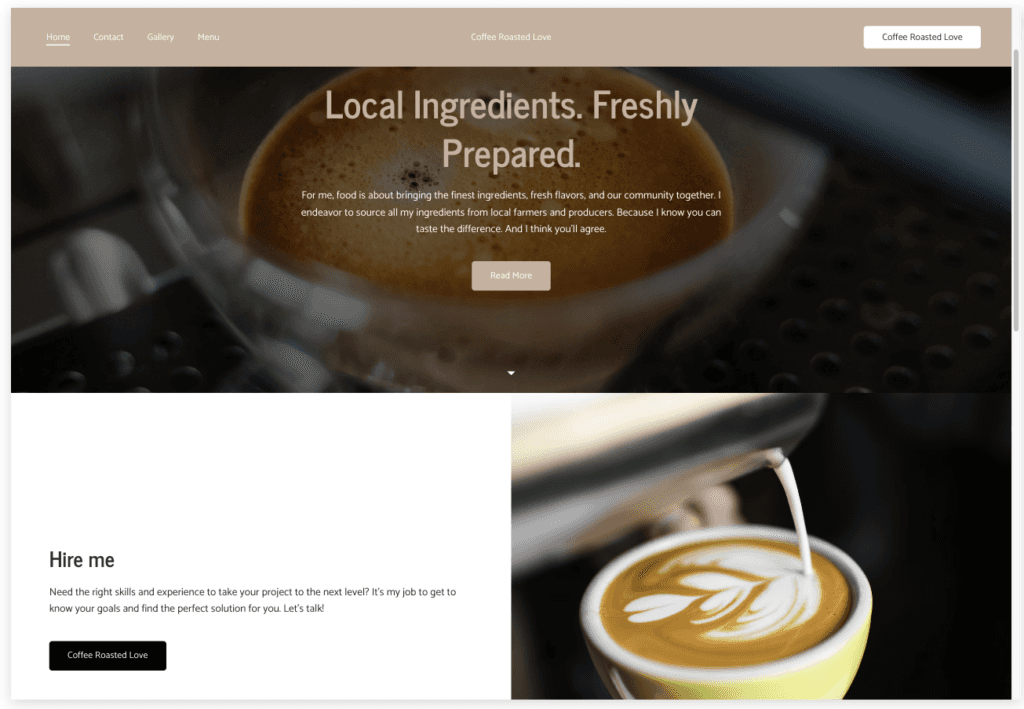 jimdo website example bakery
