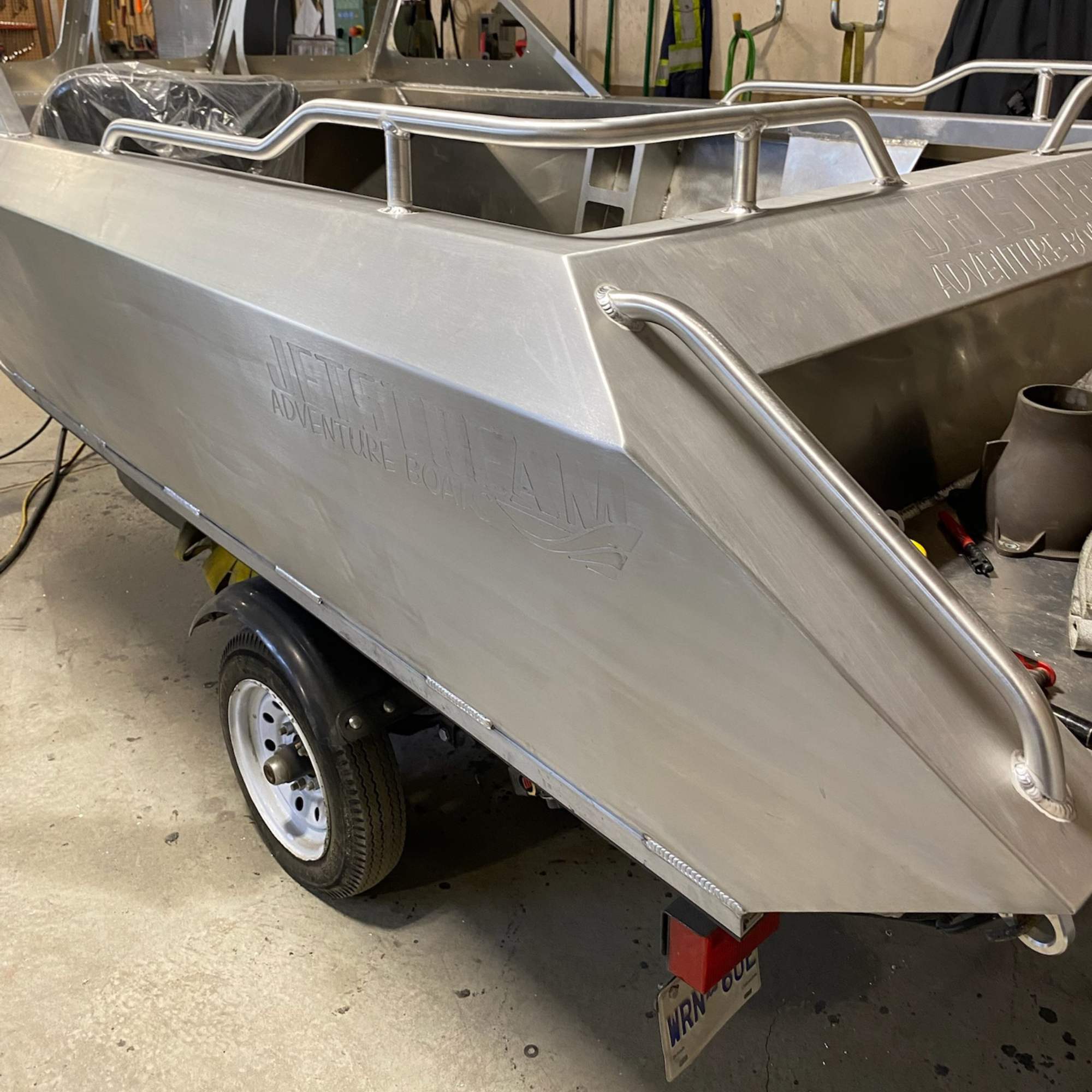 Custom metal railings fabricated for boat