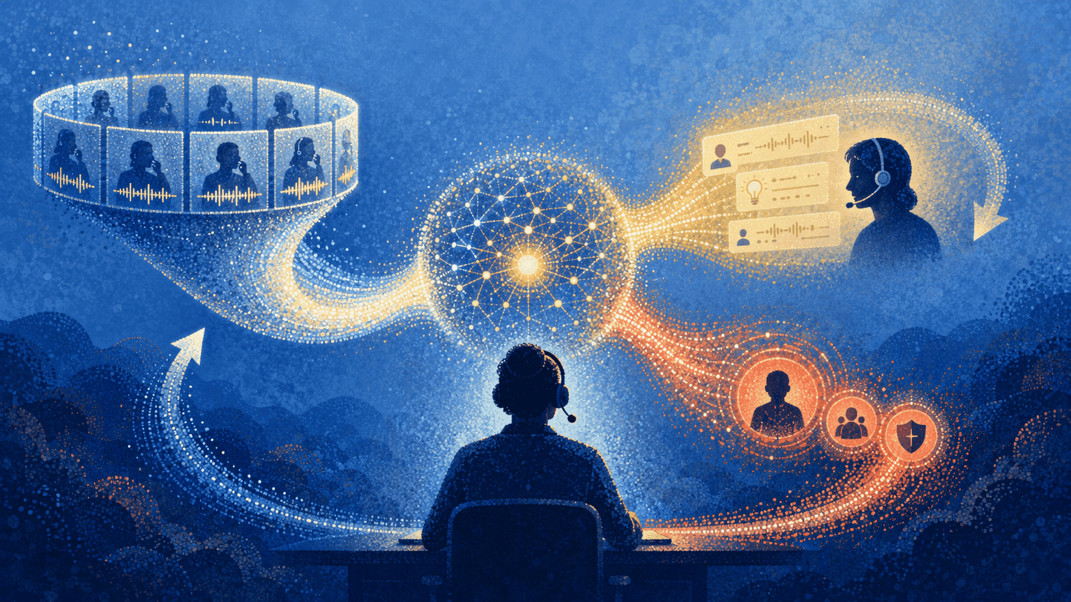 Illustration for 7. CallMiner Eureka: Post-Call Behavioral Analytics Feeding Live Agent Scripts