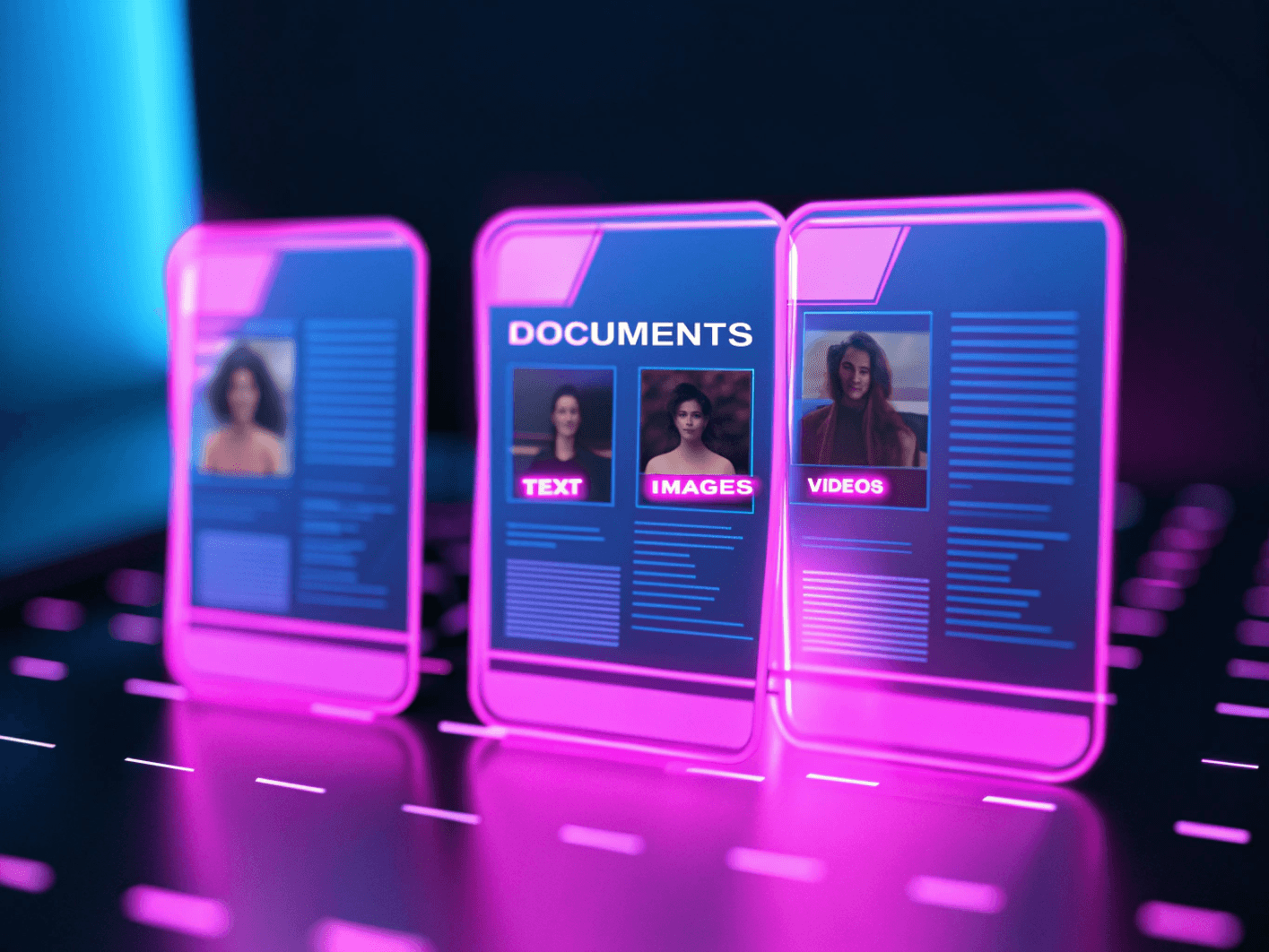 beleuchtete Dokumente