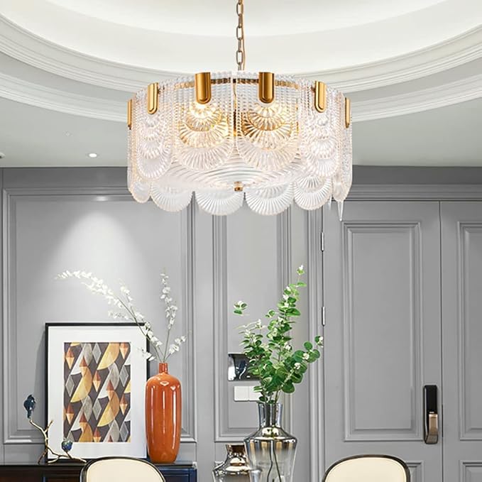 Scalloped chandelier – A beautifully designed piece, perfect for adding elegance to any space.