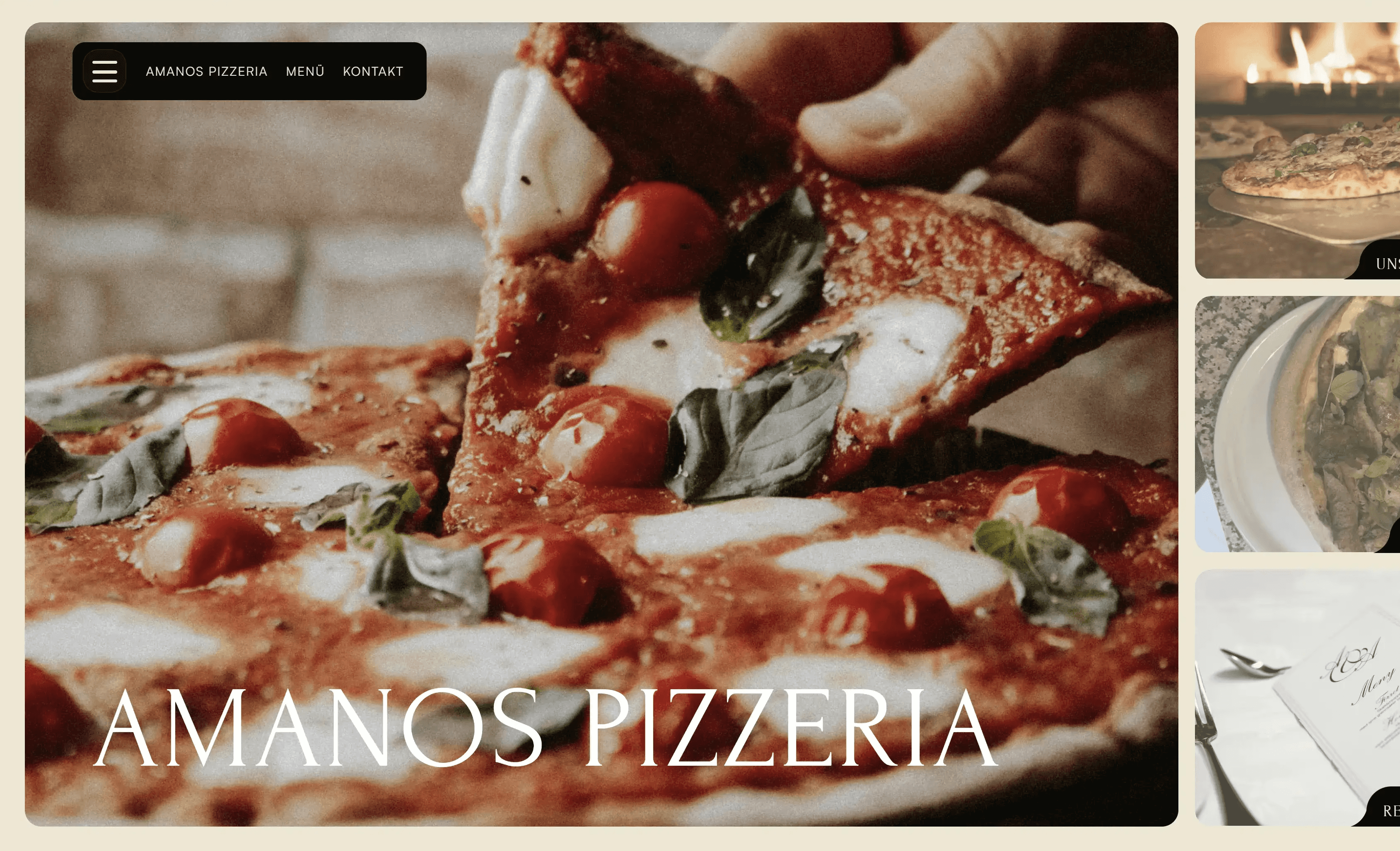 Webseite für Amanos Pizzeria