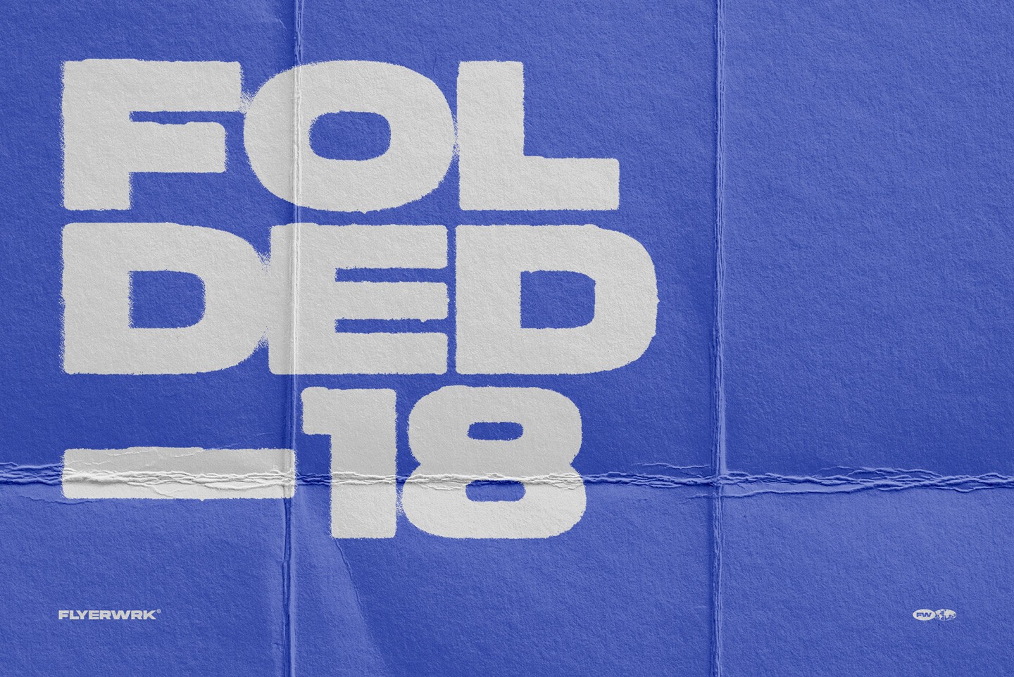 Blue folded paper sheets background used for a vintage poster effect with deep realistic creases