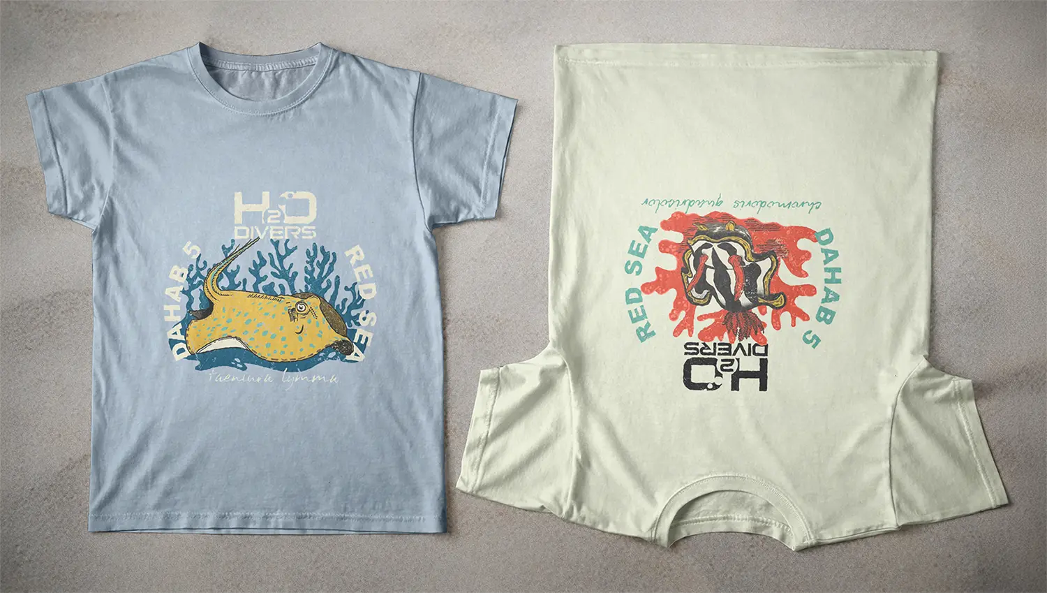 banner with 2 dahab 5 tshirt designs