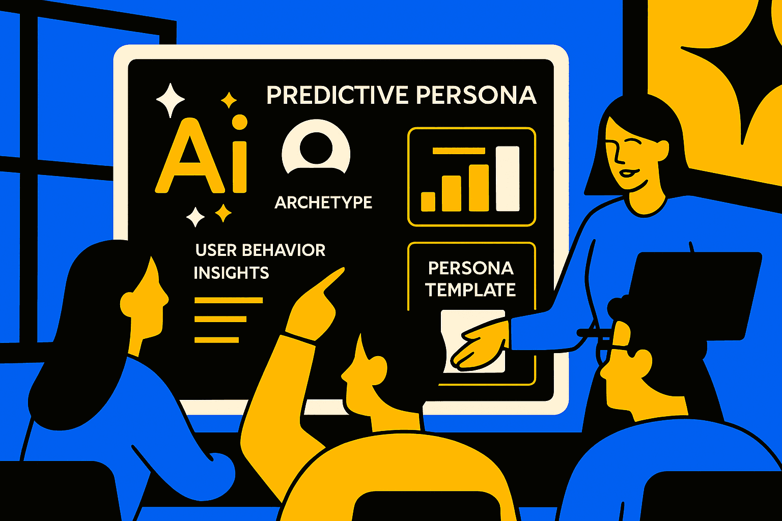 AI-powered dashboard displaying evolving user personas, archetype design, and real-time audience insights.