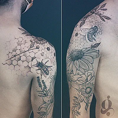 Tatouage floral et botanique par Julien Joolz — Grinoir Tattoo