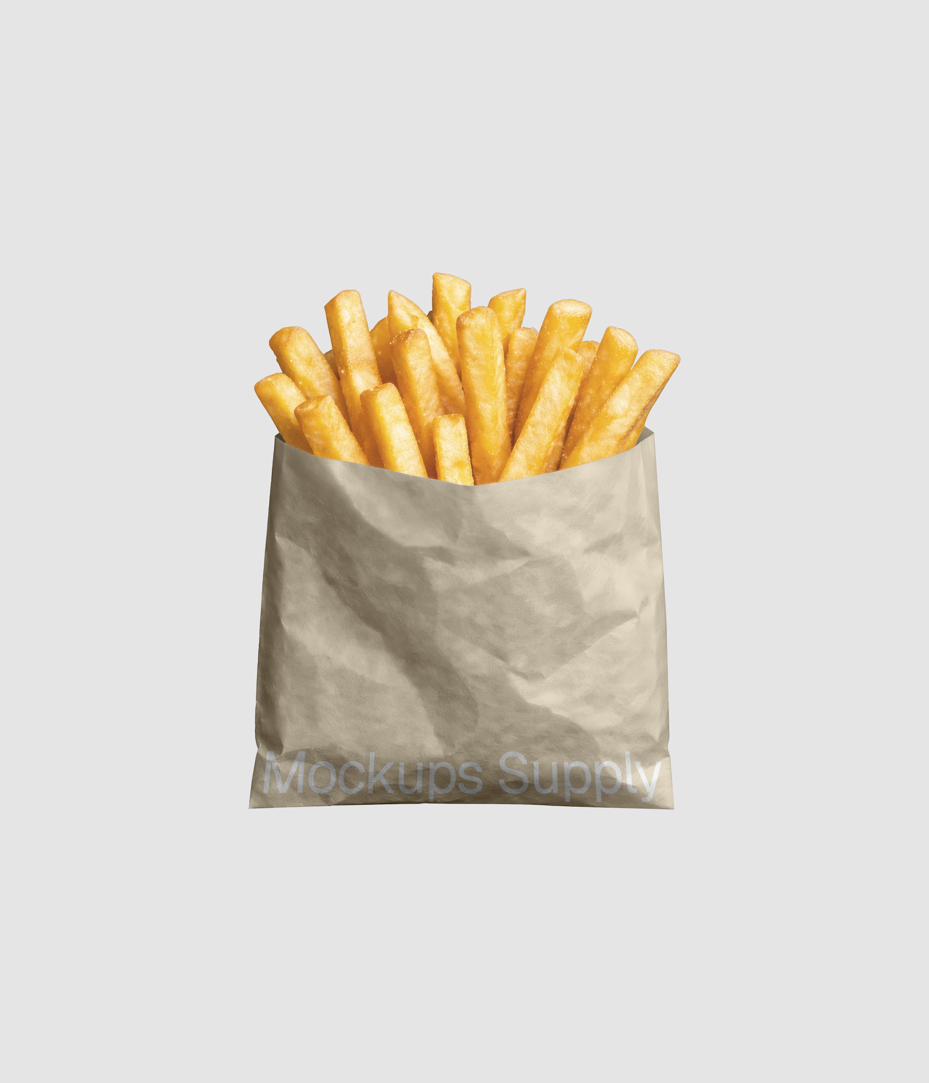 French fries packaging mockup featuring editable food container design on customizable surface for quick service restaurant branding