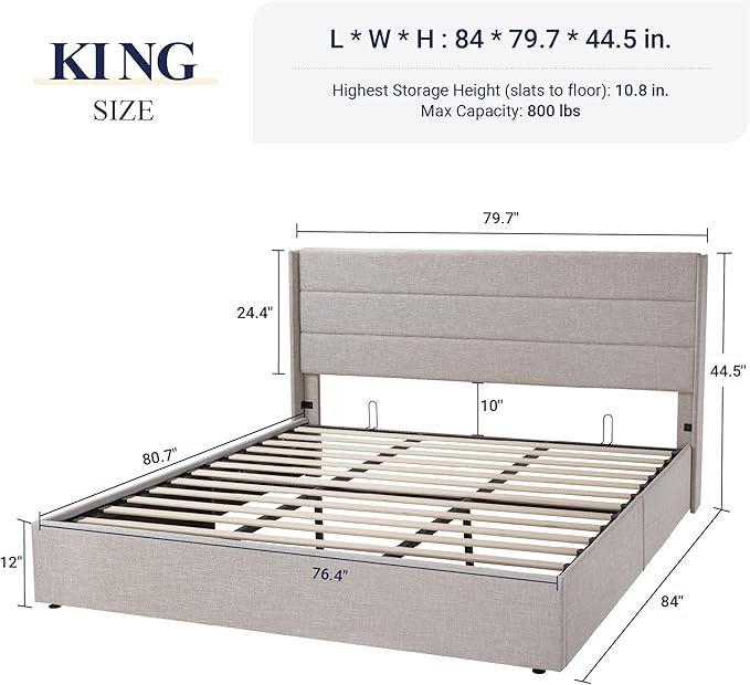 Designed with versatility in mind, the storage king bed adapts to your needs effortlessly.