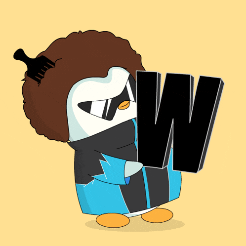 Pudgy Penguin with Alphabet Letter W