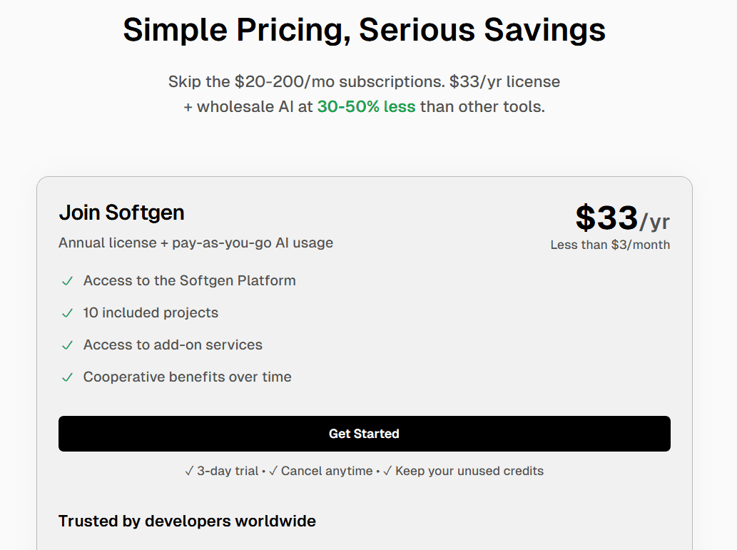 Softgen Pricing Plans