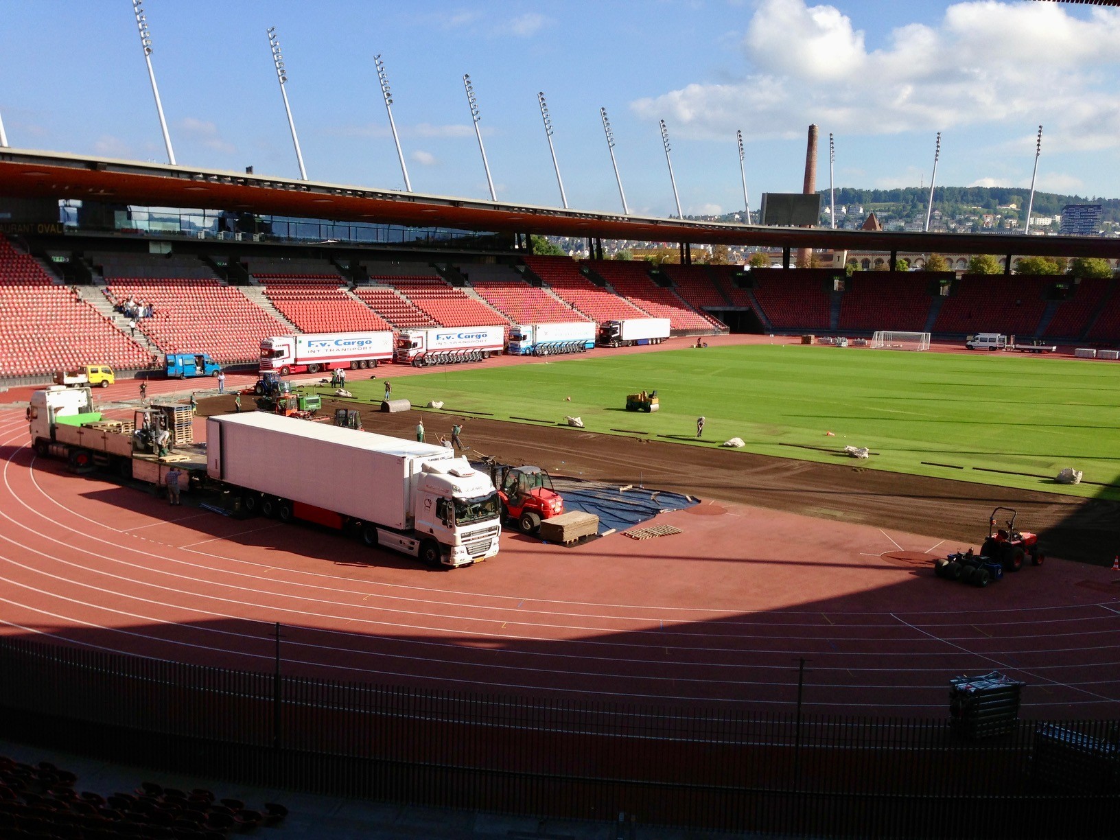Baubegleitung beim Einbau einer Rasentragschicht
