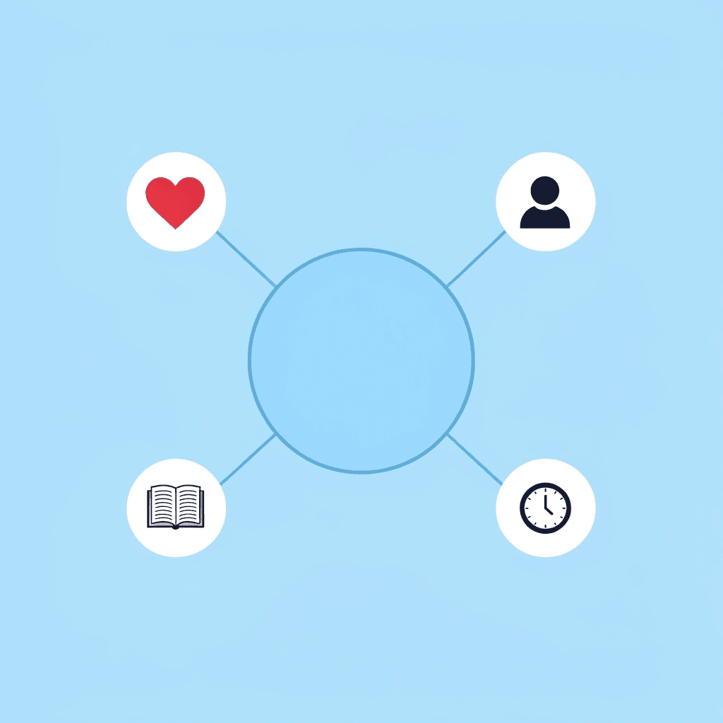 Central 'Self-Identity' hub connected to four surrounding identity categories