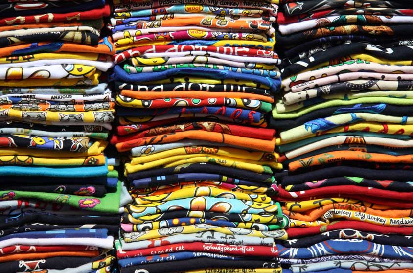 Stacks of tshirts