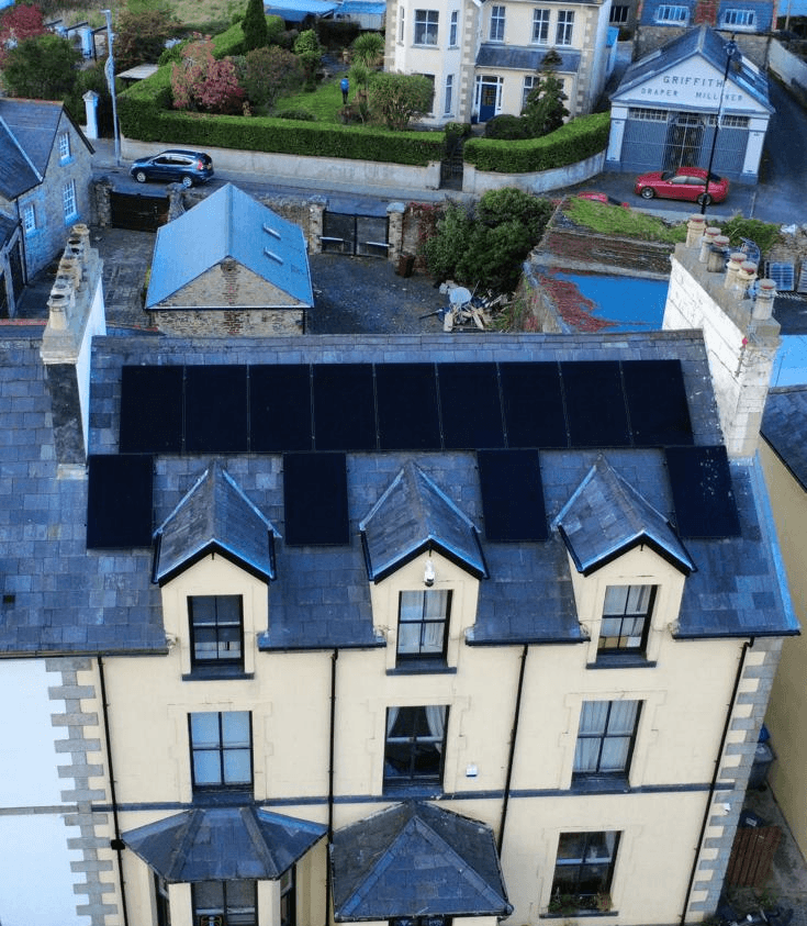 solar panels on the roof