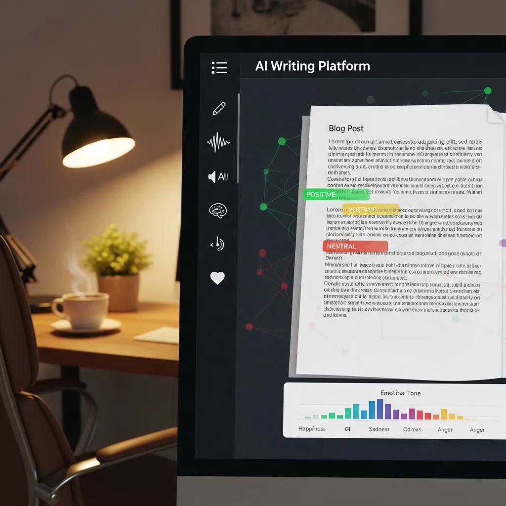 AI writing interface highlighting humanization features