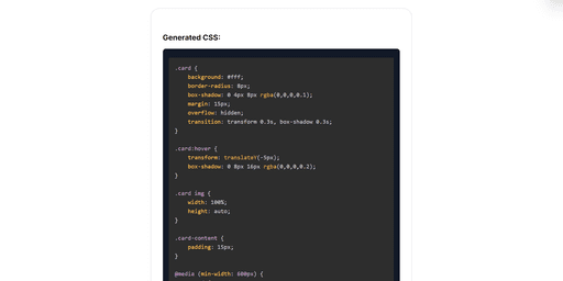 CSS AI Generator - Free Tool