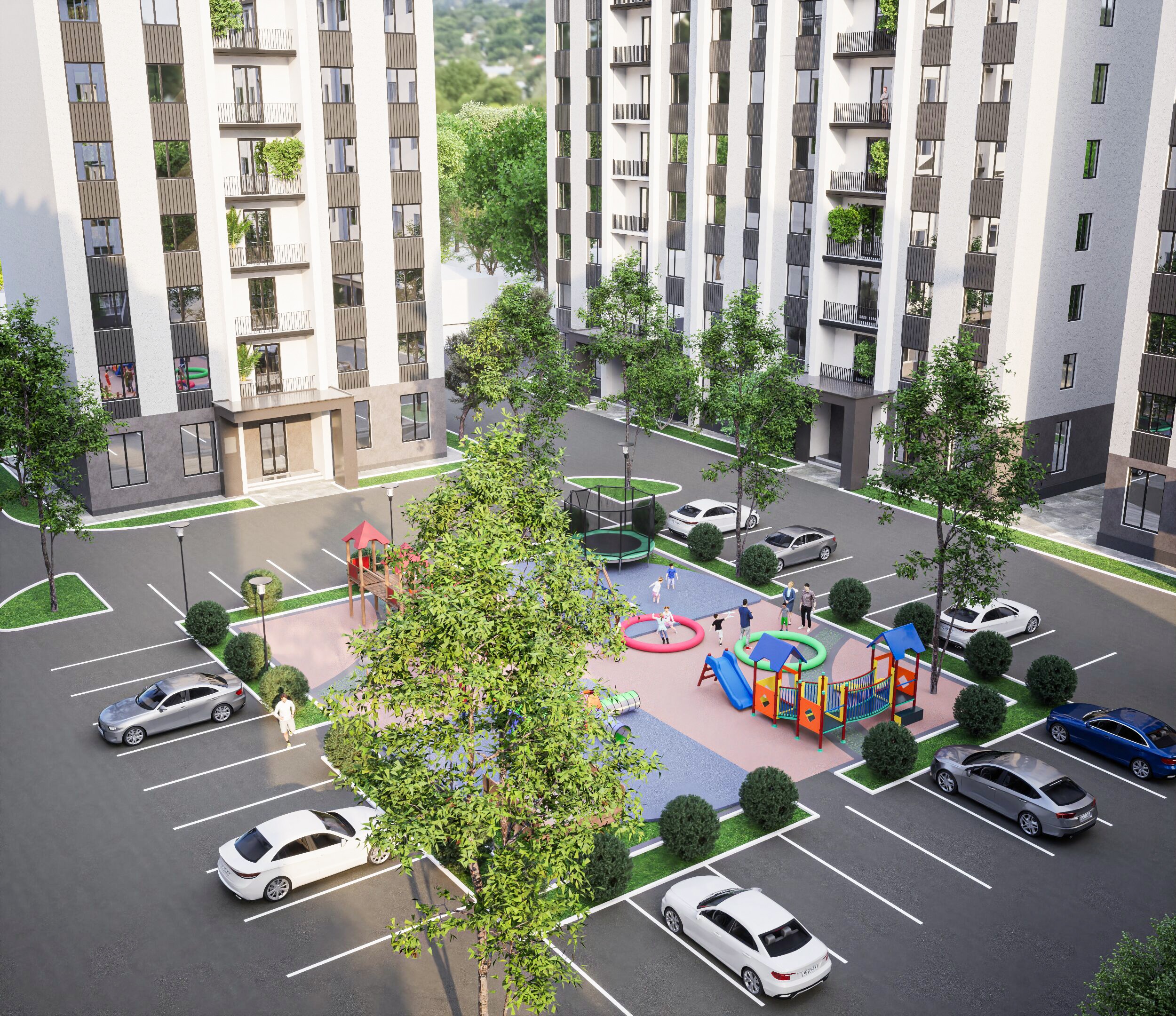 Архитектурный рендер жилого комплекса Intizor