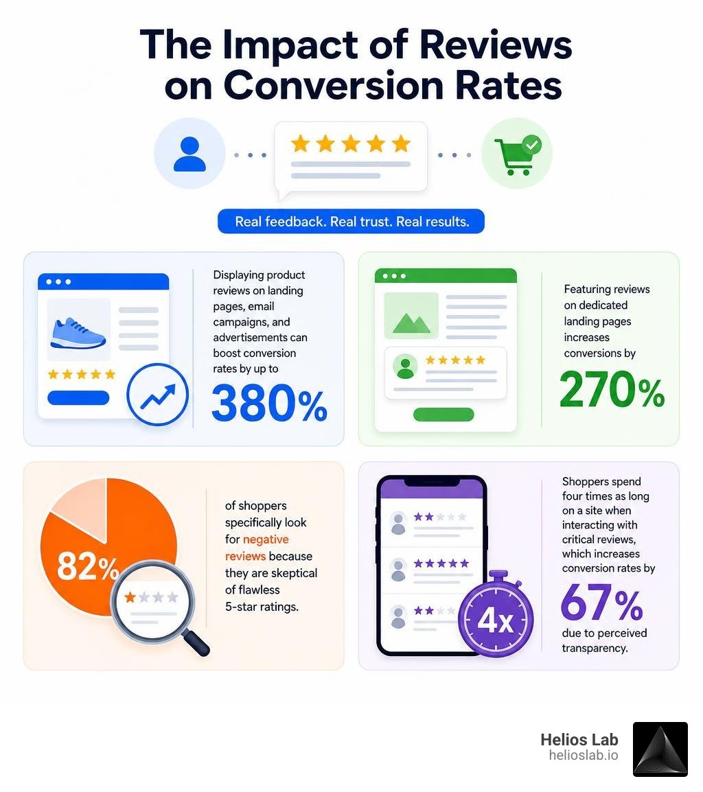 Impact of reviews on conversion rates infographic