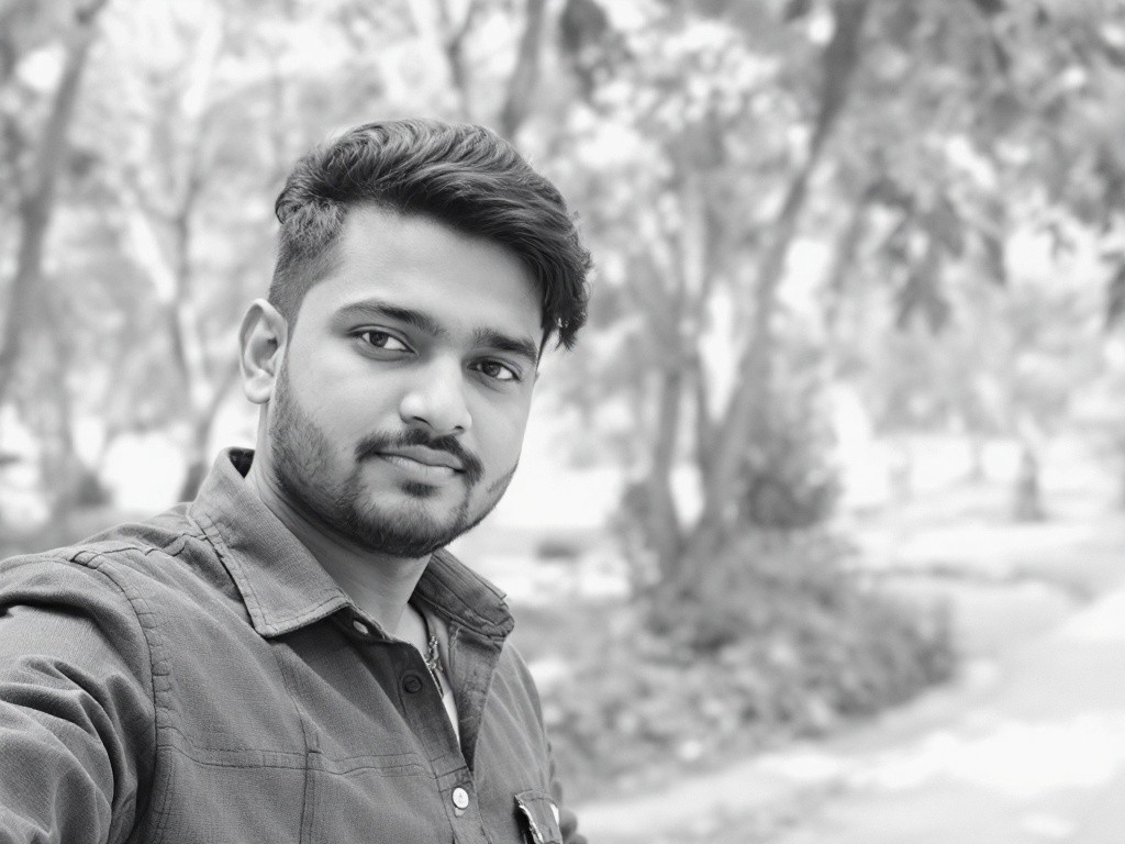 Black and white photo of a man