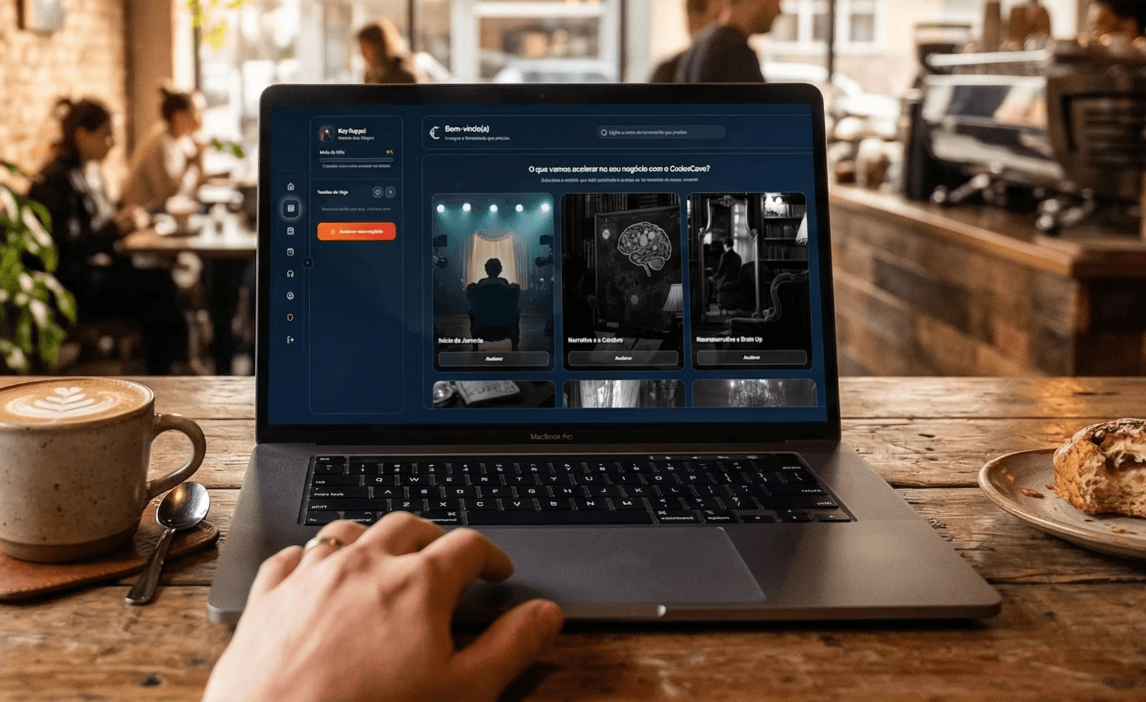 Modern white house with glass walls on a cliff, overlooking the ocean at sunset. Vibrant flowers and a large moon create a serene, dreamy atmosphere.