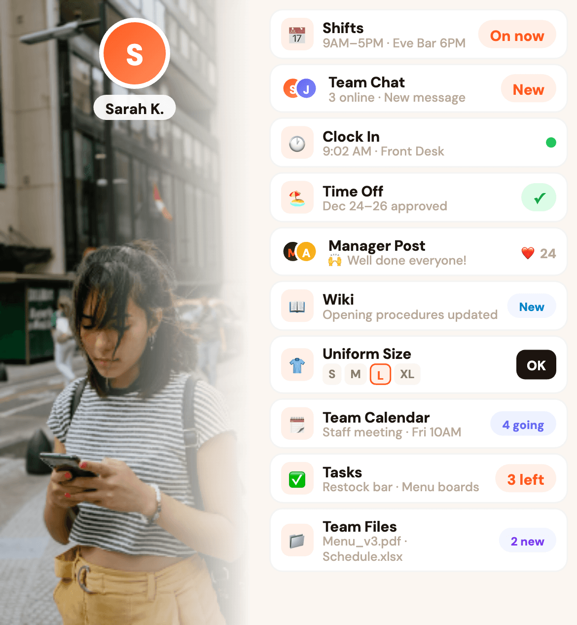 Pebb: All-in-one Employee App: Shifts, Clock in, Chats, Tasks, Forms, and more