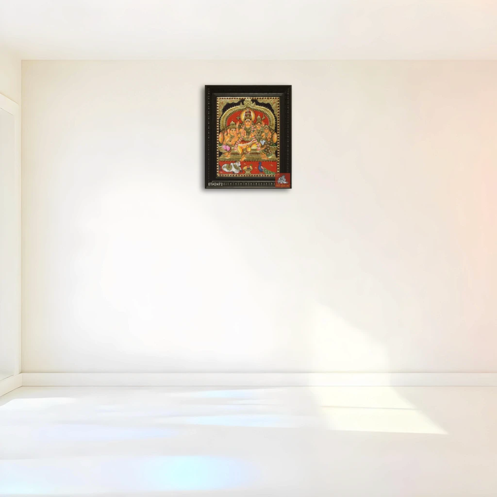 Lord Shiva Family Tanjore Painting 