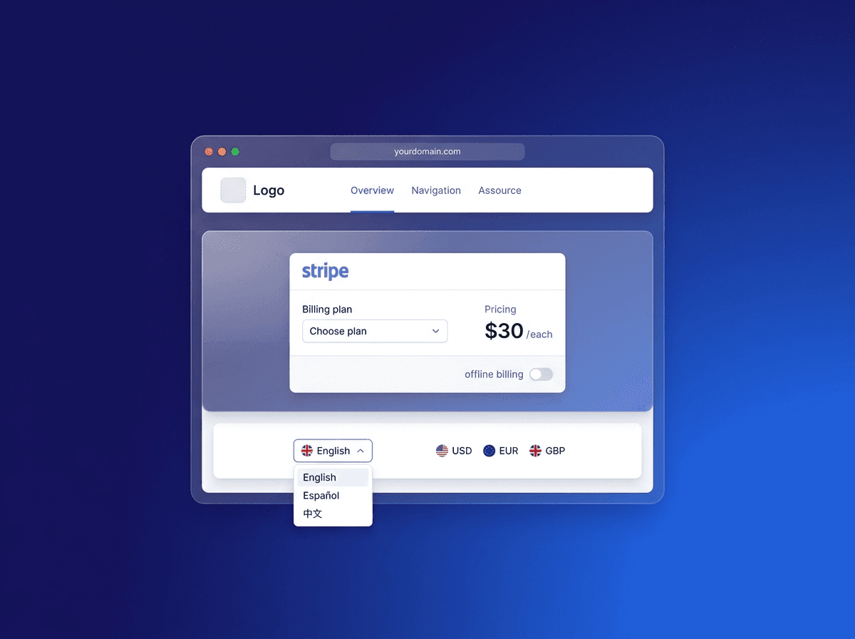 White-label client portal with custom branding, Stripe billing integration, and multilingual multi-currency global support | VoiceAIWrapper.