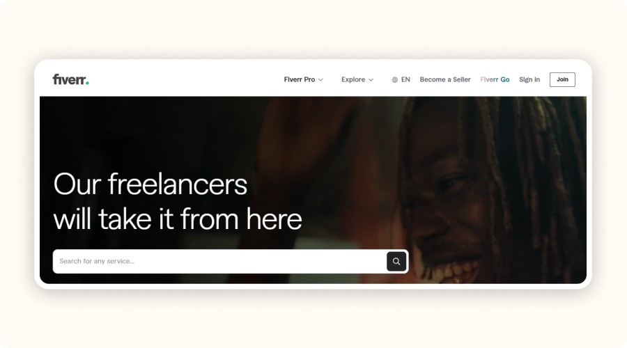 Fiverr homepage