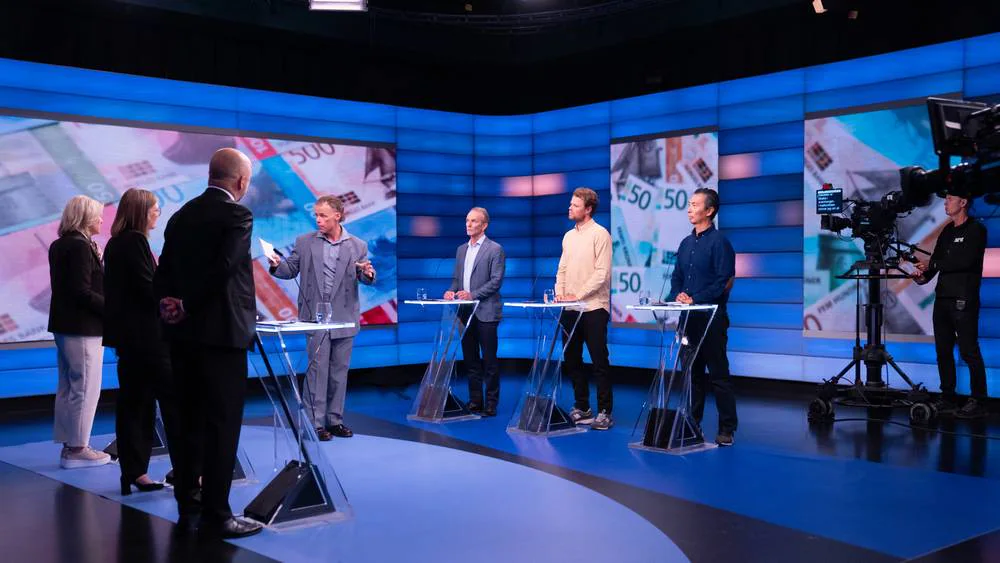 Bilde fra NRK Debatten 29. september Foto: Tommy Iversen/NRK