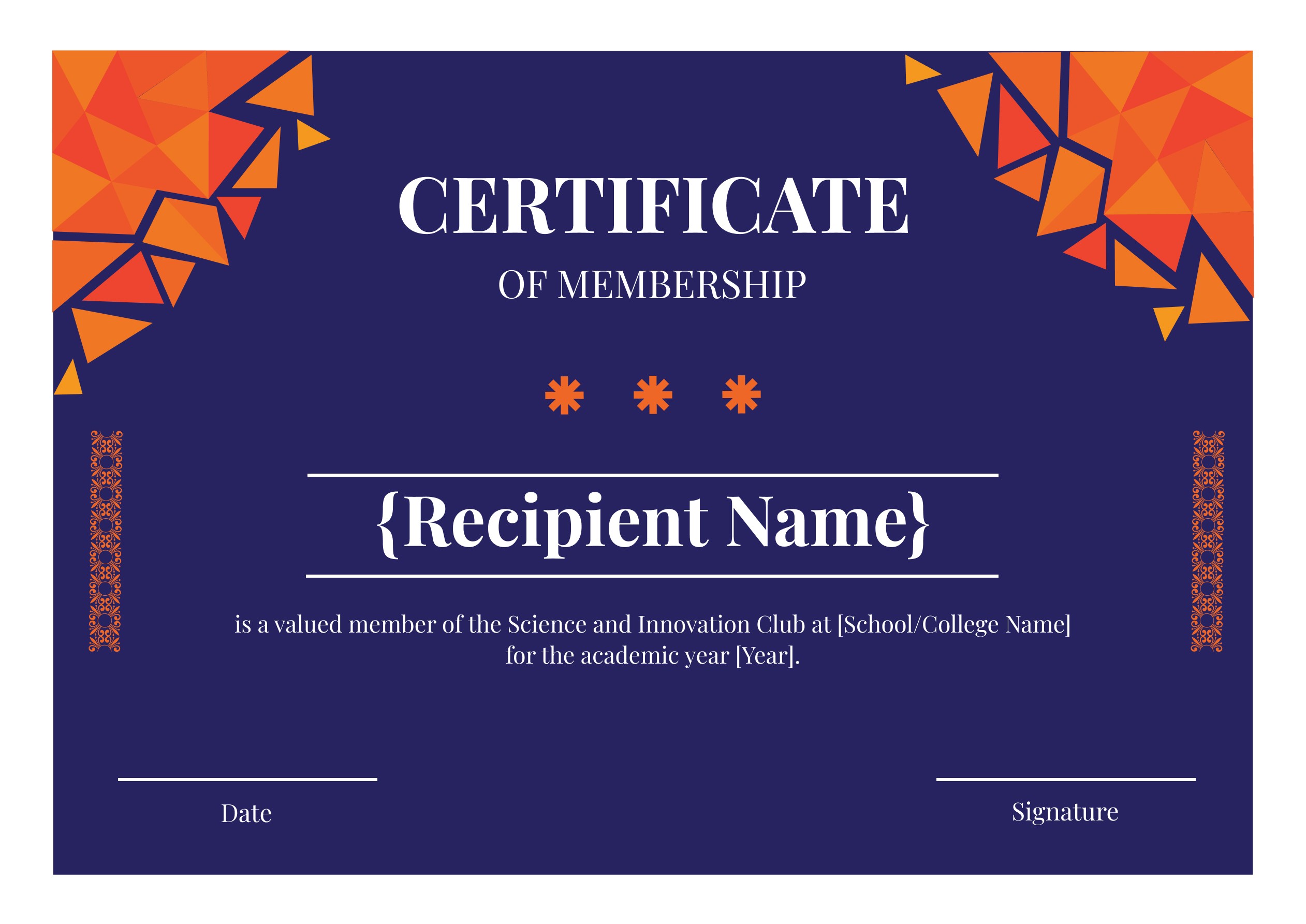 Wauld - Bold and sophisticated certificate of membership template