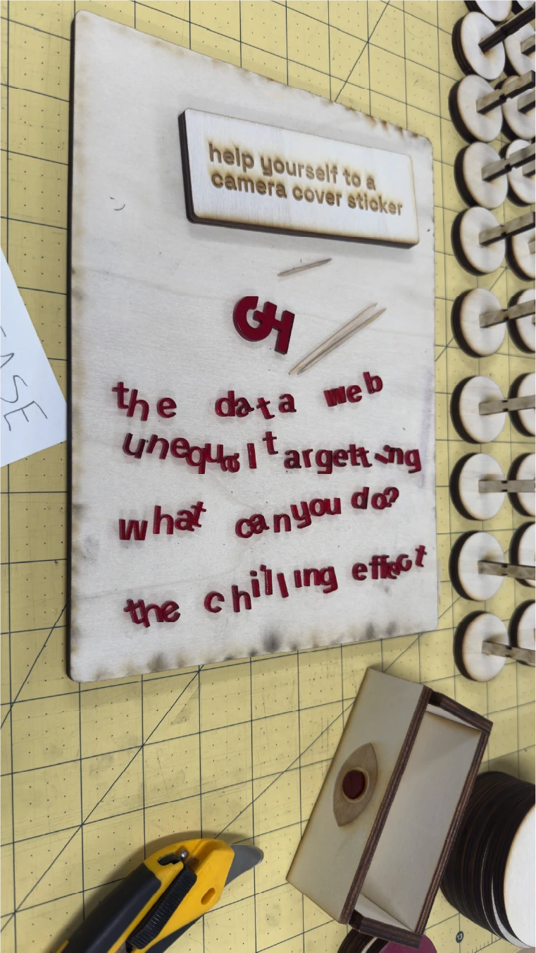 Acrylic type ready to be inset.