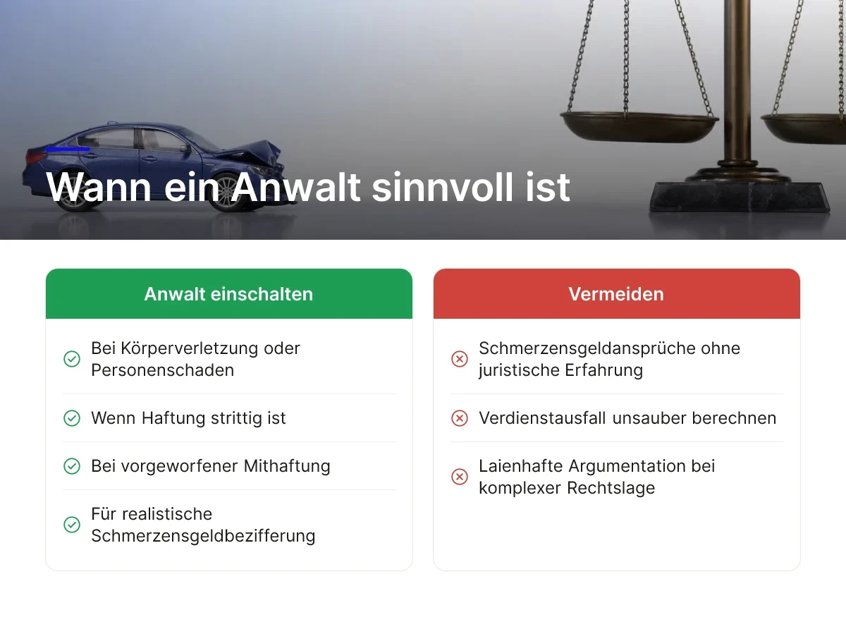 Wann ein Anwalt sinnvoll ist