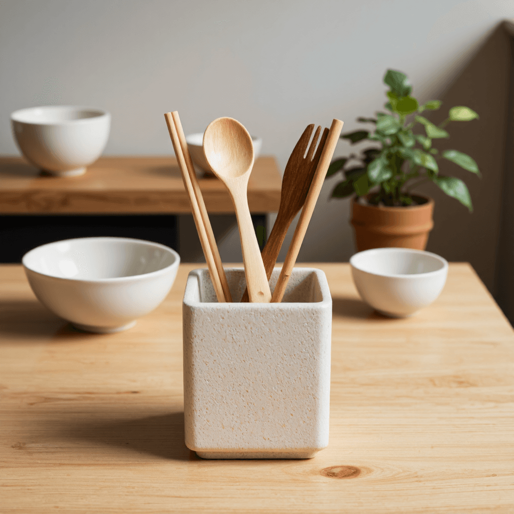product photography of utensil holder