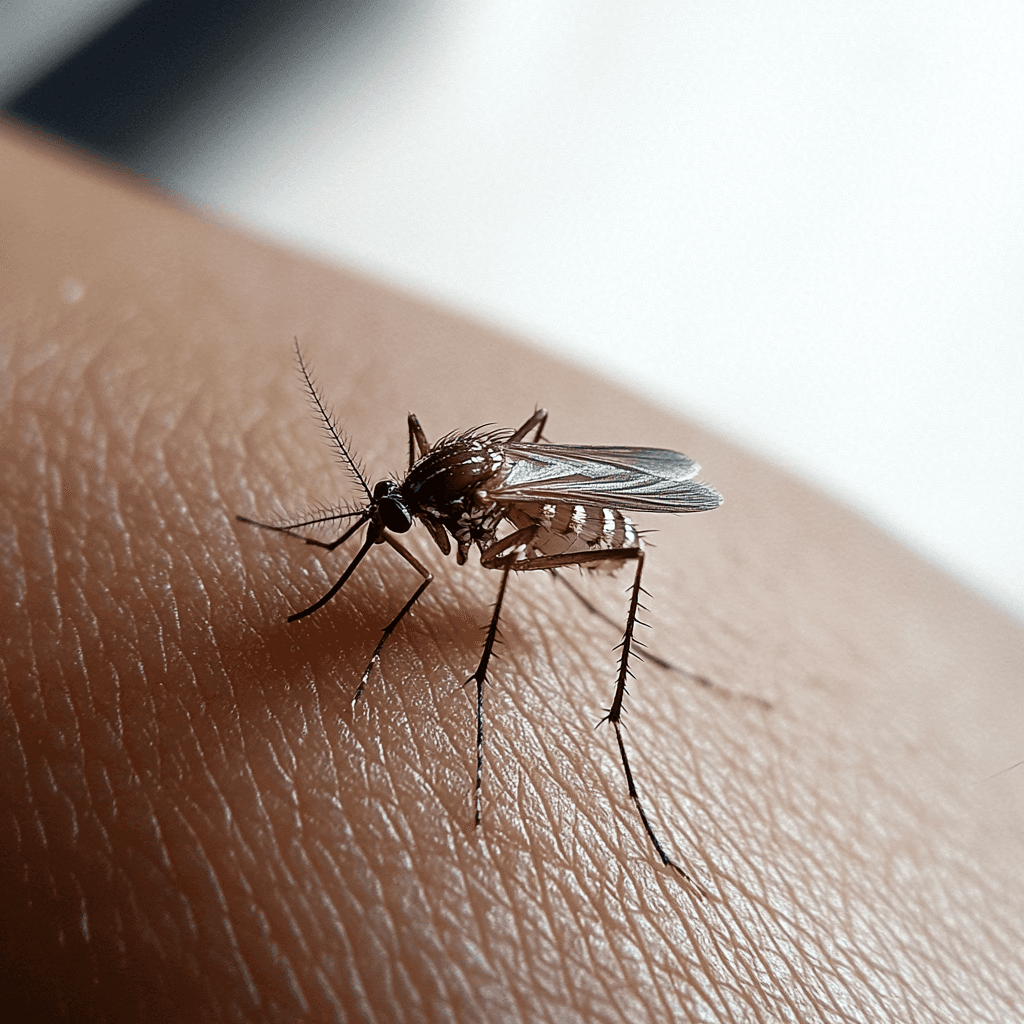 Zancudo o mosquito sobre un brazo